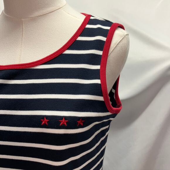 Norton‎ McNaughton Striped Sleeveless Maxi Dress Women Small Nautical Navy red - Picture 3 of 15